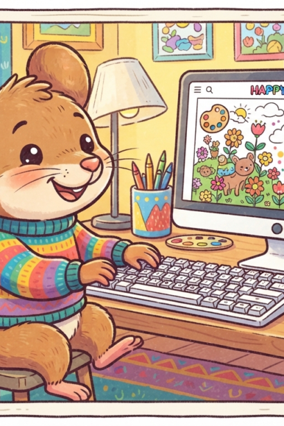 Happy color coloring book mit maus und tastatur spielen