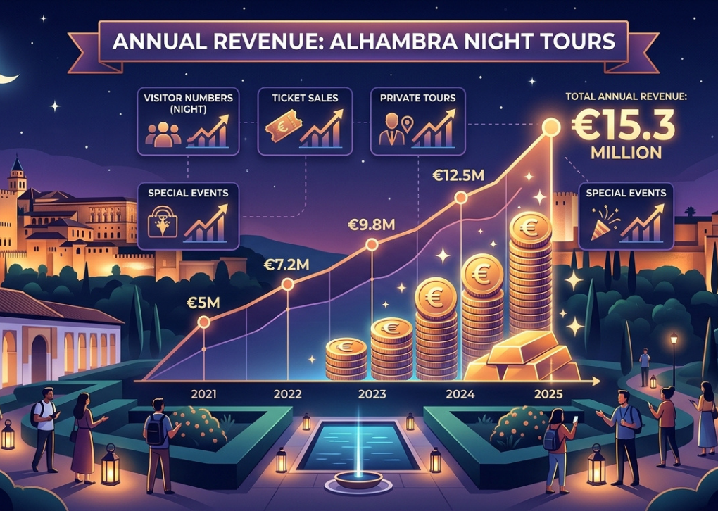 Revenue from alhambra night tours annual revenue